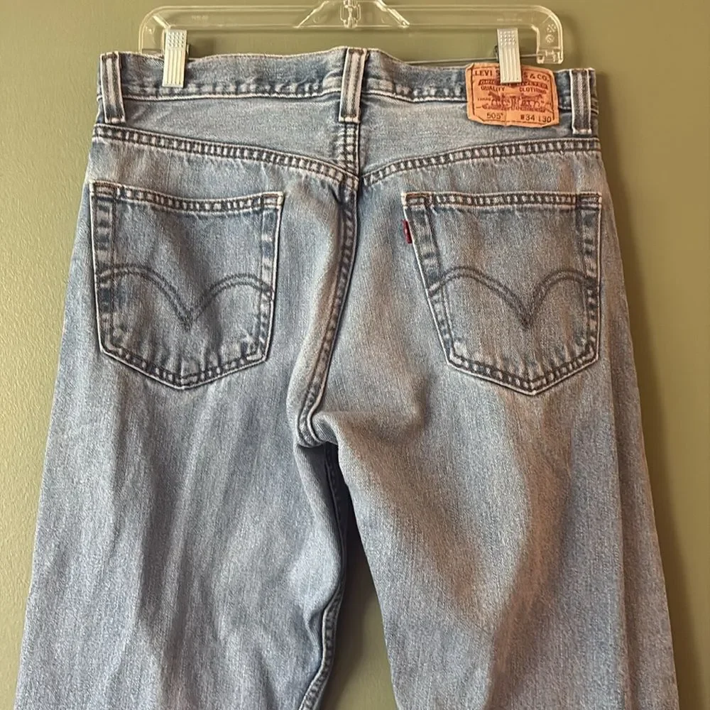 Levi's Regular Fit 505 W 34 L 30 Light Wish Rigid Jeans Men's VTG